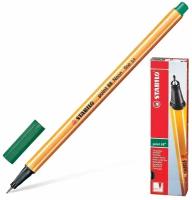 Ручка капиллярная (линер) STABILO "Point 88", зеленовато-бирюзовая, корпус оранжевый, линия письма 0,4 мм, 88/53