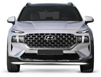 Защита переднего бампера d57 Rival для Hyundai Santa Fe IV рестайлинг 2021-н. в, нерж. сталь, R.2313.001