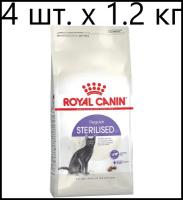 Сухой корм для стерилизованных кошек Royal Canin Sterilised 37, 4 шт. х 1.2 кг