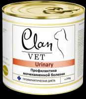 clan vet urinary диетические консервы для кошек профилактика мкб 240г