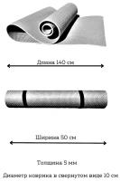 Коврик спортивный, серый