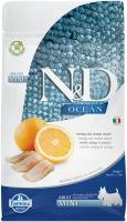 FARMINA DOG N&D OCEAN ADULT MINI HERRING & ORANGE беззерновой для взрослых собак маленьких пород с сельдью и апельсином (0,8 кг)