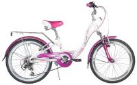 Велосипед NOVATRACK 20", ANGEL, белый, алюм., 6-скор, TY21/RS35/SG-6SI, V-brake