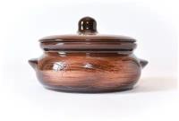 Керамический горшок для запекания. Борисовская керамика. "Старина", цвет: темно-коричневый, 700 мл