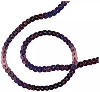 Пайетки для рукоделия на нитке голографические черные В20 / Лента (тесьма) с пайетками 80 метров