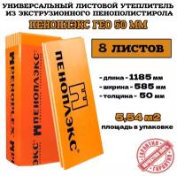 Пеноплэкс ГЕО 50 мм (1185*585*50) 8 плит 5,54 м2 универсальный листовой утеплитель из пенополистирола