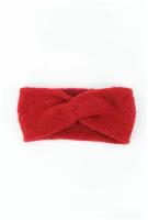 Повязка вязаная на голову детская красная / Трикотажная повязка на голову для девочки / Стильная повязка Carolon