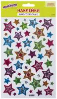 Наклейки многоразовые Юнландия виниловые "Звезды", голографические, 14х21 см (661809)