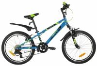 Велосипед NOVATRACK EXTREME 20" (2021) (Велосипед NOVATRACK 20" EXTREME синий, сталь, 6 скор, Shimano TY21/Microshift TS38, V- brake тормо)