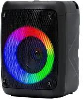 Perfeo Bluetooth-колонка "DISCO RING" 3" LED, FM, MP3 USB/microSD, AUX, TWS, MIC, 10Вт, черная