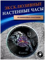 Часы настенные из Виниловых пластинок - Знаки Зодиака (без подложки)