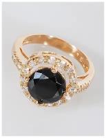 Кольцо помолвочное Lotus Jewelry, фианит, размер 17, черный