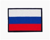 Шеврон (нашивка, патч) "россия флаг" на липучке, 8 * 5,5 см