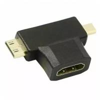 Видео адаптер KS-361переходник HDMI на miniHDMI и microHDMI - насадка для кабеля