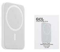 Внешний аккумулятор, внешний аккумулятор power bank GCL G-1108, внешний аккумулятор с беспроводной зарядкой для телефона, повер банк, разъем Lighting