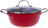 Кастрюля с крышкой чугунная CAST IRON, PROFFI KITCHEN PKT0107 с антипригарным покрытием 4,0 л