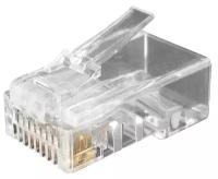 Коннектор Hyperline RJ45 8P8C разъем под витую пару, категория 6, экранированный, универсальный, со вставкой, 100 шт