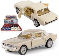 Металлическая машинка игрушка 1:36 1964 1/2 Ford Mustang KT5351D, инерционная бежевый машинки игрушки автомобиль для мальчиков 5 лет детские новый год подарки детям ребенку игрушечные коллекционные форд 23 февраля модельки