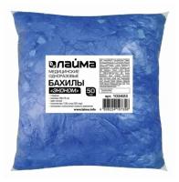 Бахилы комплект 100 штук (50 пар) в упаковке Лайма, размер 39х15 см, 20 мкм, 2,5 г, ПНД