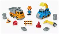 Игрушечная дорожная техника с аксессуарами MAGNETIC ENGINEER SET blue and yellow 331870