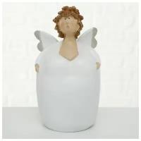 Boltze Декоративная фигурка Ангел Флора в белом 25 см 1010126
