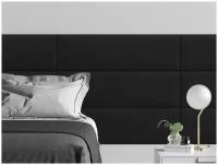 Мягкое изголовье кровати Velour Black 30х100 см 1 шт