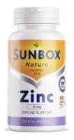 Sunbox, Цинк витамины для волос, кожи и ногтей, иммуномодулятор Zinc citrate, витаминный комплекс - 60 шт