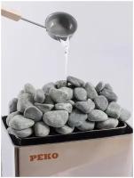 Камни для бани и сауны "Нефрит" шлифованный, мелкая фракция (ведро 10кг) для печей электрокаменок