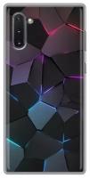 Дизайнерский силиконовый чехол для Самсунг Гэлакси Ноут 10 / Samsung Galaxy Note 10 Геометрия неона