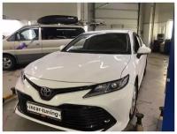 Дефлекторы боковых окон с крепл. и нерж. молдингомдля Toyota Camry 2017-2023