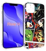 Чехол MyPads Persona 5 art для iPhone 14 (6.1) задняя-панель-накладка-бампер