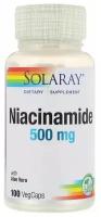 Solaray Niacinamide 500 mg Vitamin B-3 (Никотинамид 500 мг витамин В-3) 100 вег капсул (Solaray)