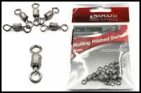 Вертлюг Namazu ROLLING RIBBED SWIVEL, латунь, цв. BN, р. 4/0, test-125 кг (уп.5 шт)/1000/