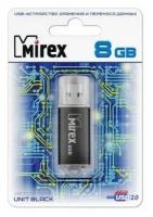 Флешка Mirex Unit black 8 Гб usb 2.0 Flash Drive - черный