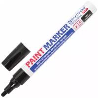 Маркер-краска лаковый (paint marker) 4 мм, черный, нитро-основа, алюминиевый корпус, BRAUBERG PROFESSIONAL PLUS, 151445, 1 шт