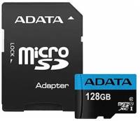 Карта памяти 128Gb MicroSD A-DATA Premier Class 10 + адаптер (AUSDX128GUICL10A1-RA1)