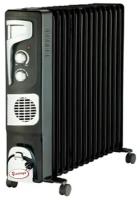 Масляный радиатор "Умница" ОМВ-15с.-3,4кВт 15 секций с вентилятором, черно-серебристый цвет