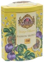 Чай "Basilur" зеленый "Винтажные цветы-тропическая страсть" (ж/б)- 100 гр