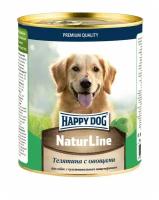 Happy Dog Natur Line консервы для взрослых собак с чувствительным пищеварением с телятиной и овощами - 970 гр х 12 шт