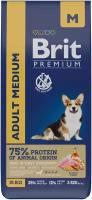 Brit Premium Dog Adult Medium для взрослых собак средних пород Курица, 15 кг