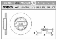 Диск Тормозной Hyundai Ix35/Sonata (Nf)/Kia Sportage Передний Вент.d=300Мм. Sangsin Sangsin brake арт. SD1005