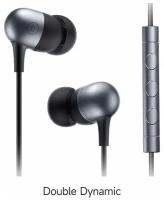 Проводные наушники Xiaomi Capsule Earphones Pro, 3 кнопки, позолоченный штекер 3,5, провод 1,25м, X16, черный