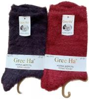 Носки Gree Ha, 2 пары, размер 37-41, красный, фиолетовый