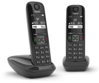 Gigaset Телефон AS690 A DUO Р Телефон Dect RUS черный труб. в компл.:2шт АОН