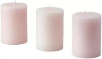 Набор свечей ИКЕА ЛУГНАРЕ, жасмин (505.021.41), розовый