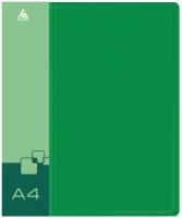 Папка на 4-х кольцах Бюрократ -0840/4RGRN A4 пластик 0.8мм кор.40мм внут. и торц. карм зеленый