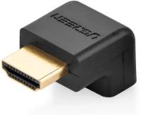 Переходник/адаптер UGreen 20109 HD112 HDMI(Male) to HDMI (female) угловой, направление - вниз, 1 шт, черный