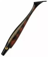 Силиконовая приманка для рыбалки Strike Pro Pig Shad Jr 200мм #Black Okiboji Perch, виброхвост на щуку, окуня, судака