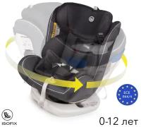 Автокресло Happy Baby детское Unix, крепление isofix, от 0-12 лет, группа 0+/1/2/3 (0-36 кг), silver