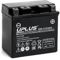 Аккумулятор Мото 12V 4 Ач 113Х70х105 70А -/+ Agm Залит Гарантия 1 Год UPLUS арт. EB5-3